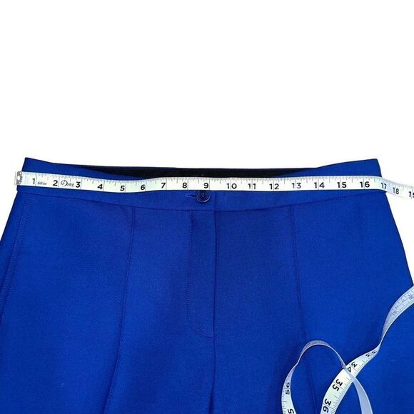 Theory Cardinal Trousers Wool Blend Cosmic Blue Straight Leg Womens 12 Career - Picture 7 of 13